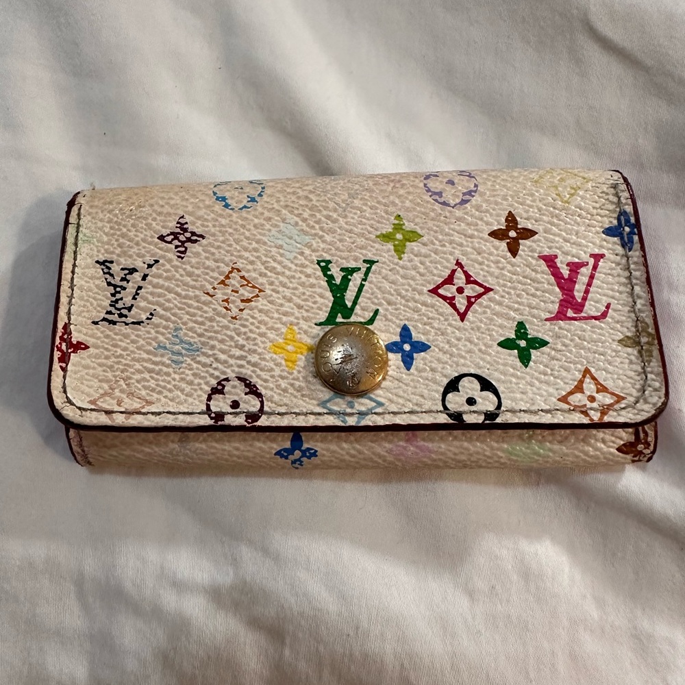 Louis Vuitton Multicolor Monogram Cream Key & Card Holder